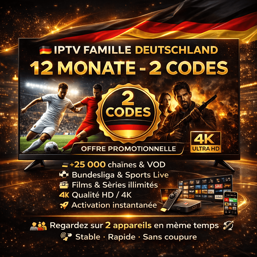 IPTV Smarters 12 Monate - 2 Codes Multi-Room 4K UHD