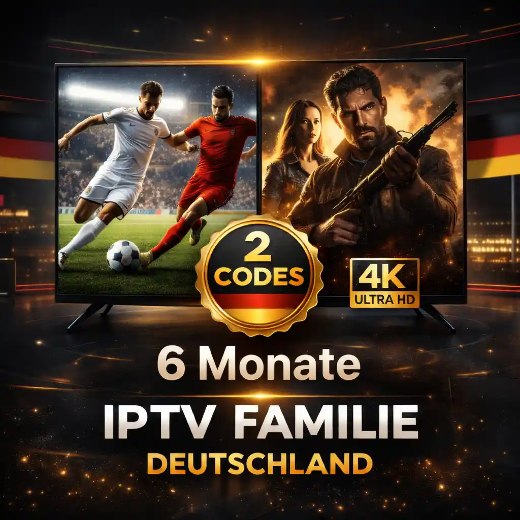 IPTV Player 6 Monate 2 Codes 4K Ultra HD German IPTV.